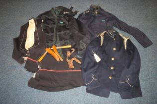 British army black jacket with braided knot decoration, bullion wire epaulette insignia for the rank