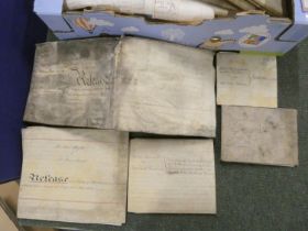 Documents - Ephemera - Lancashire.  Early 19th century. Deeds, leases, etc. on vellum relating to