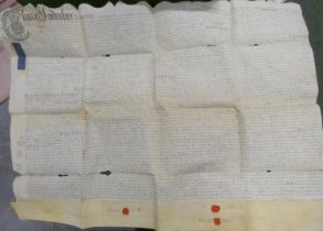 Documents - Ephemera - Lancashire.  17th-19th century. Collection of old vellum land documents,