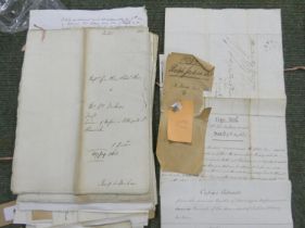 Documents - Ephemera - Northumberland.  1820-30. Large bundle of correspondence, legal papers, will,