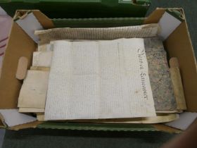 Documents - Ephemera - Lancashire.  17th-19th century. Collection of vellum & paper documents from