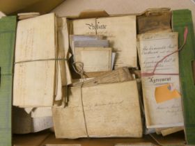 Documents - Ephemera - Buckinghamshire.  18th-19th century accumulation of old lawyer deeds,