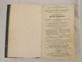 CULPEPER NICHOLAS.  Culpeper's Works, Enlarged, Corrected & Improved, or The Complete English Family
