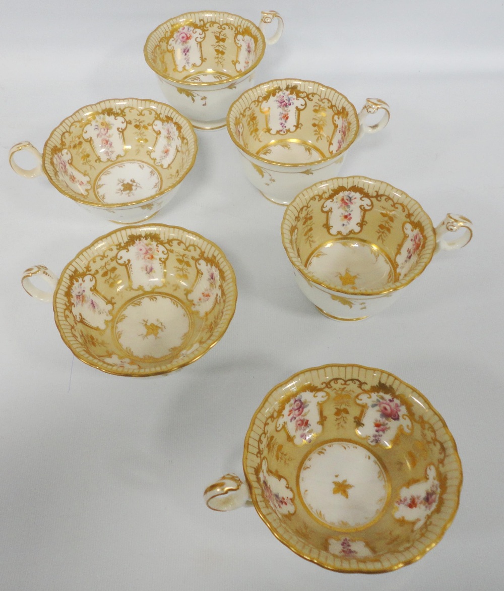 Victorian 'Rockingham' pattern part china tea service decorated with a floral cartouche within - Image 9 of 12