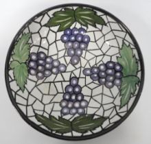 Scottish lady artist hand-painted bowl by Elsie Morrison, in the style of Mak Merry, in the grape