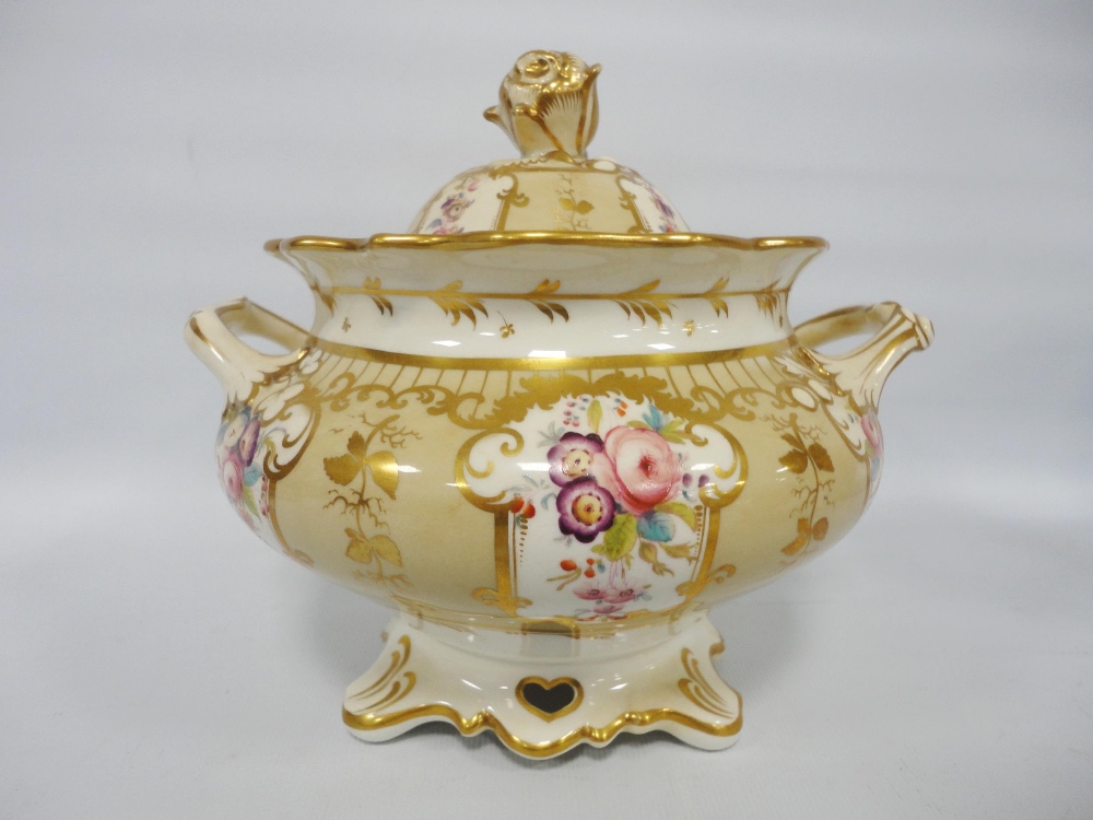 Victorian 'Rockingham' pattern part china tea service decorated with a floral cartouche within - Image 5 of 12