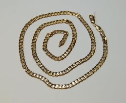 9ct gold necklet of filed curb pattern, 16g.