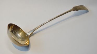 Silver soup ladle, fiddle pattern, by D & C Reid, Newcastle 1823, 214g.