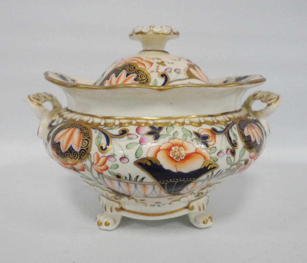 Group of Derby-style 19th century teawares in the Imari palette comprising a cabinet cup and two - Image 11 of 11