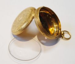 Victorian 18ct gold pocket watch case, 1874, 28.4g.