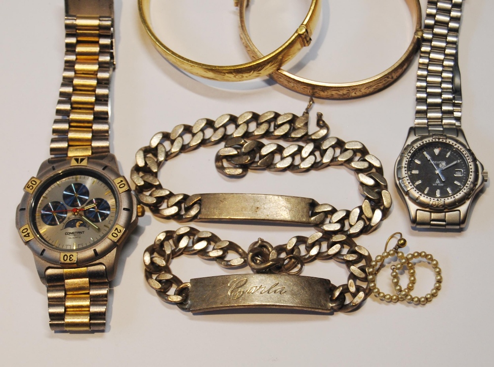 Two silver bracelets, two bangles, five watches and various other items. - Image 2 of 4