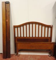Edwardian inlaid mahogany double bed, inlaid with stringing and crossbanding, with side rails,