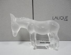 Lalique, Paris Frosted glass figure of a donkey from the Nativity set, bearing Lalique Paris label