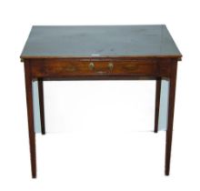 Georgian mahogany writing table with single drawer, on tapered supports, 72cm high, 79cm wide and