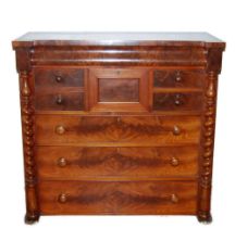 Victorian Scottish mahogany chest of drawers, with assorted drawers above three long graduated