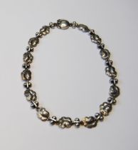 Georg Jensen 'Moonlight Grape' silver necklace designed by Harald Nielson, no. 96A, Import Marks