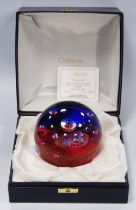 Caithness 'Crescendo' limited edition glass paperweight designed by Colin Terris, decorated with