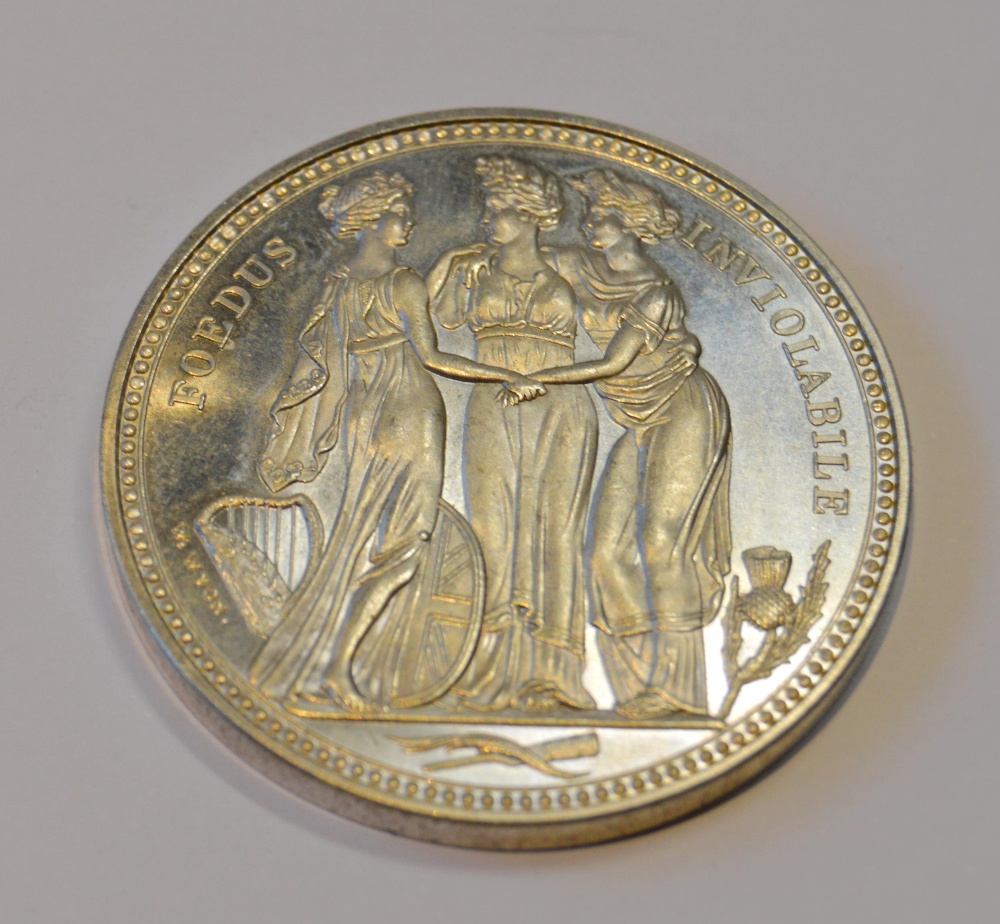 Three Graces replica silver coin (Great Britain), Laureate bust of Georgius III to obverse, dated - Image 2 of 2