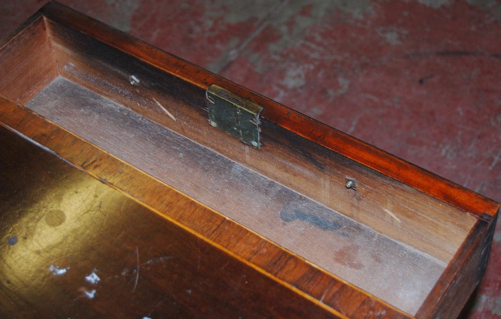 Regency Revival inlaid mahogany kneehole desk, c. early 20th century, with two short drawers above - Image 6 of 6