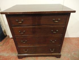 Edwardian mahogany chest of four graduated drawers, on bracket feet, 81cm high, 77cm wide and 50cm