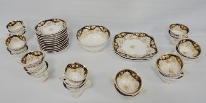 Victorian Spode tea service comprising twelve coffee cups, twelve tea cups, twelve saucers, slop