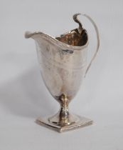 George III silver cream jug of helmet form, hallmarks for Peter, Ann and William Bateman, London