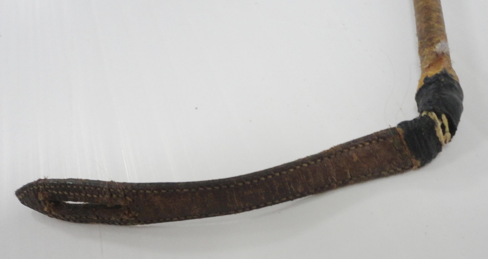 Bamboo and antler-handled walking cane with graduation for measuring the height of horses, 94cm, a - Image 15 of 20