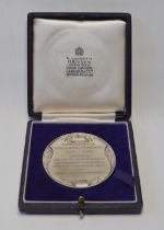 Silver medal, North Persian Memorial Medal, presented to Major TC Hinson, 1972, cased.