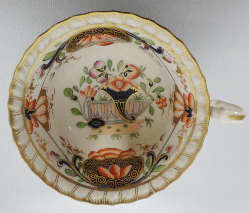 Group of Derby-style 19th century teawares in the Imari palette comprising a cabinet cup and two - Image 8 of 11