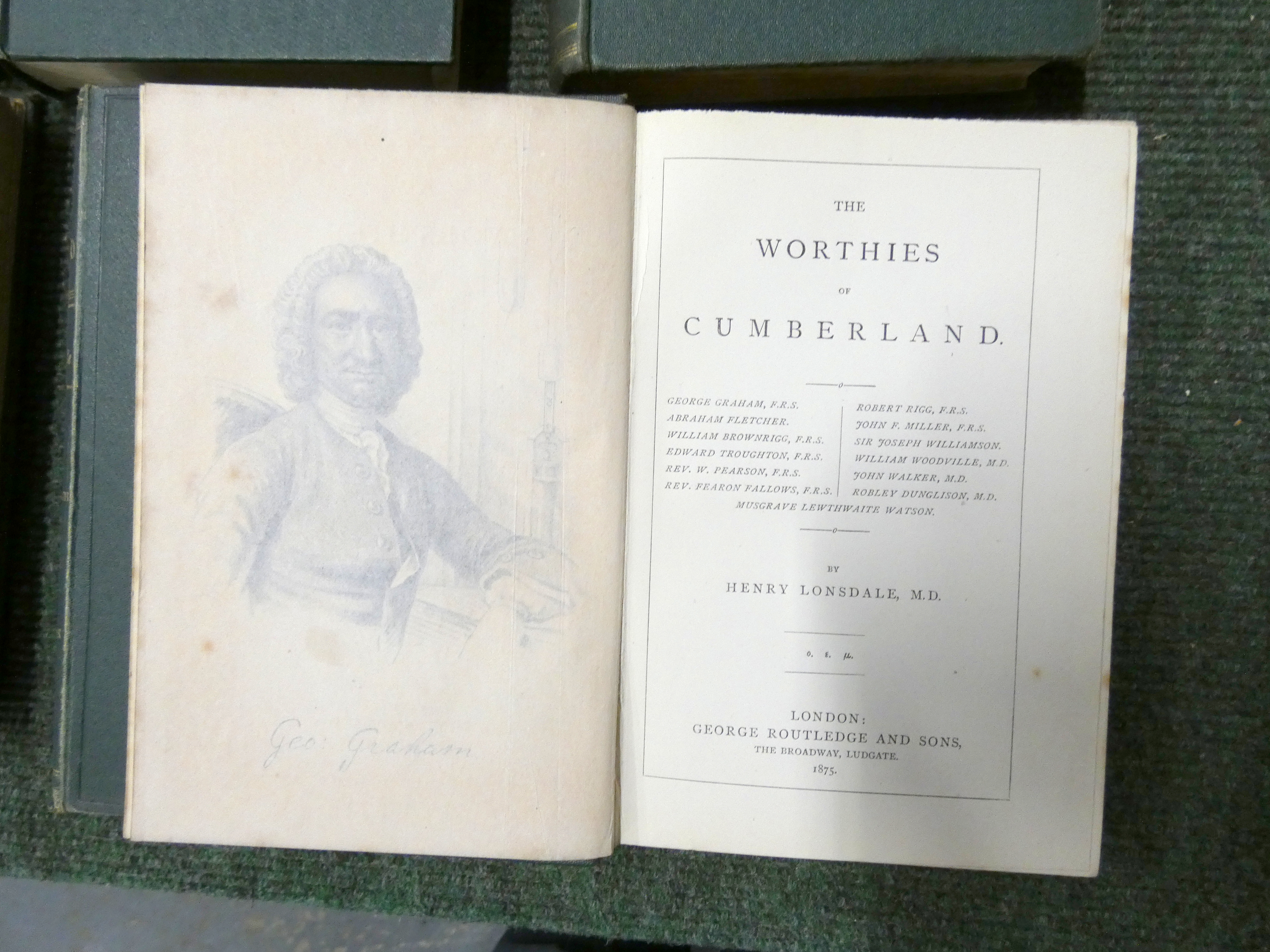 LONSDALE DR.  The Worthies of Cumberland. 6 vols. Orig. green cloth. 1860's/1870's.