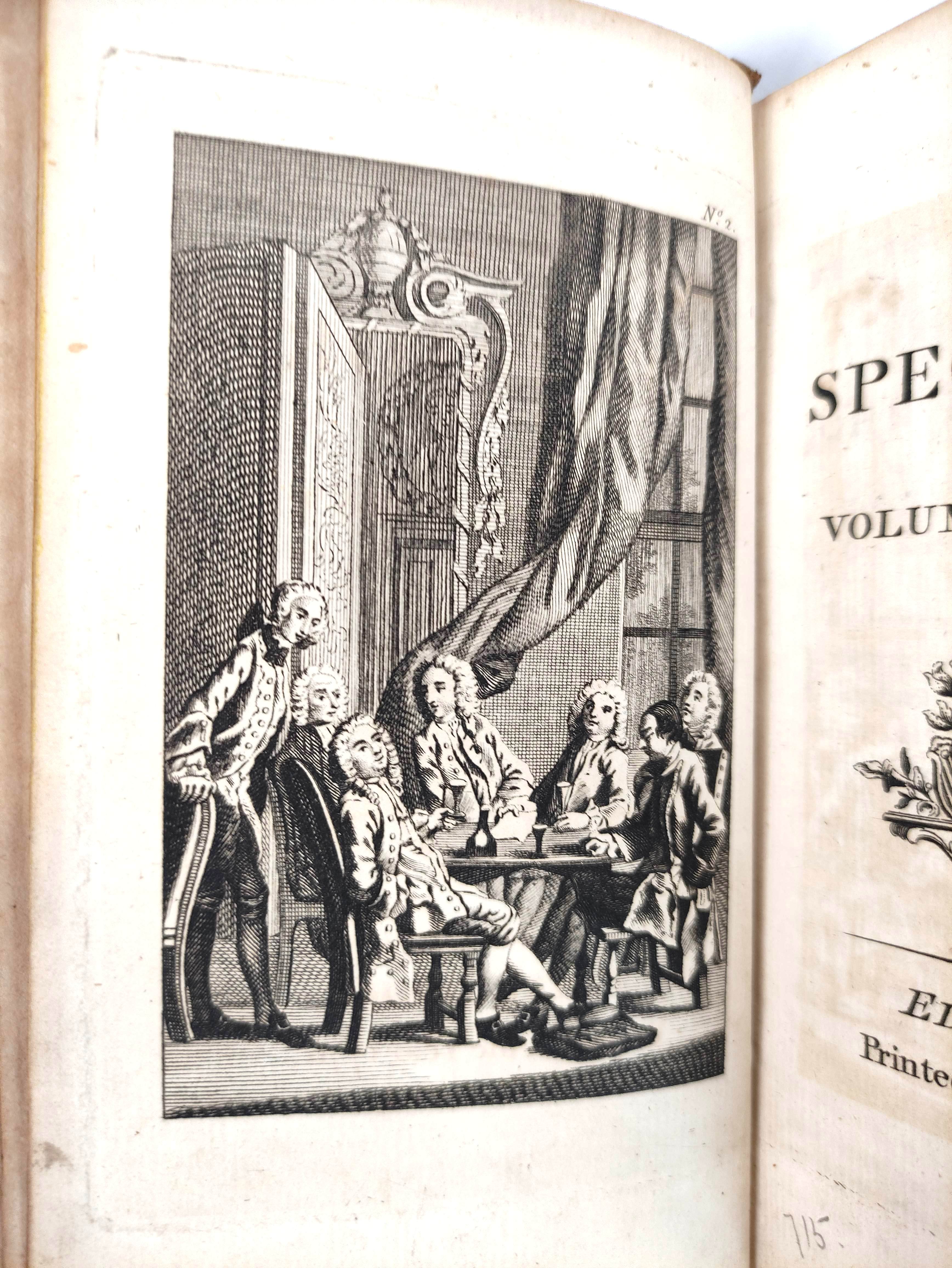 The Spectator.  8 vols. 12mo. Old calf, wear & rubbing. 1776; also The Lucubrations of Isaac - Image 4 of 6