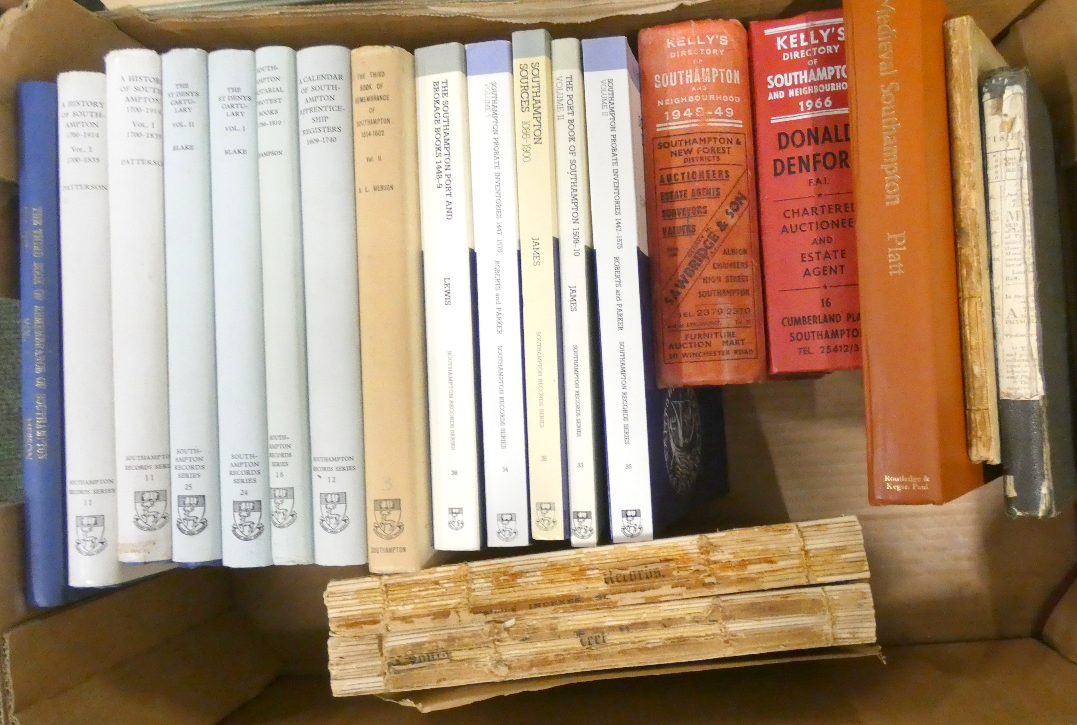 SOTHAMPTON RECORD SOCIETY.  Publications - Records Series. 13 various vols. Orig. blue cloth, mainly