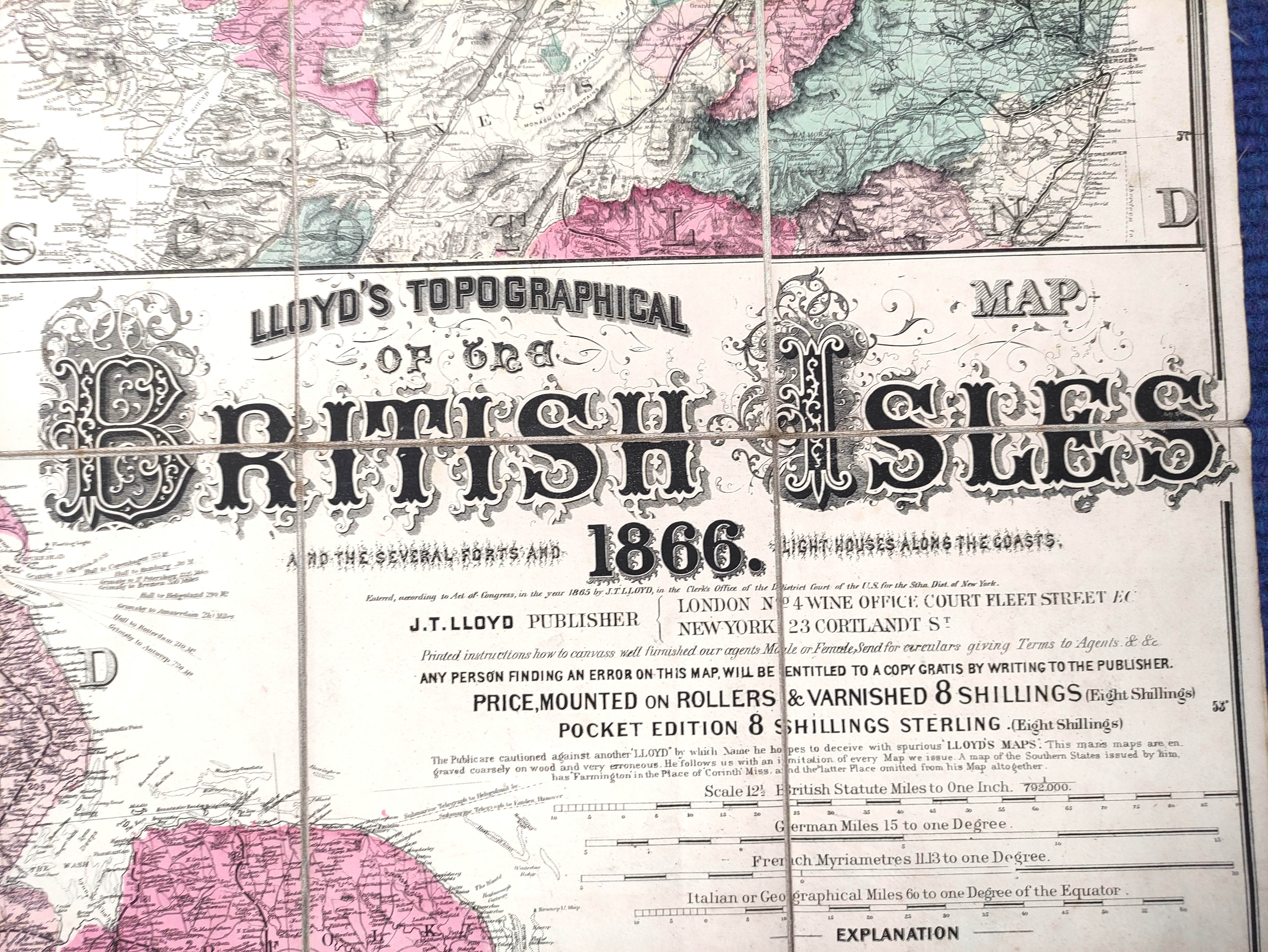 LLOYD J. T.  Lloyd's Topographical Map of the British Isles & the Several Forts & Light Houses along - Image 3 of 5