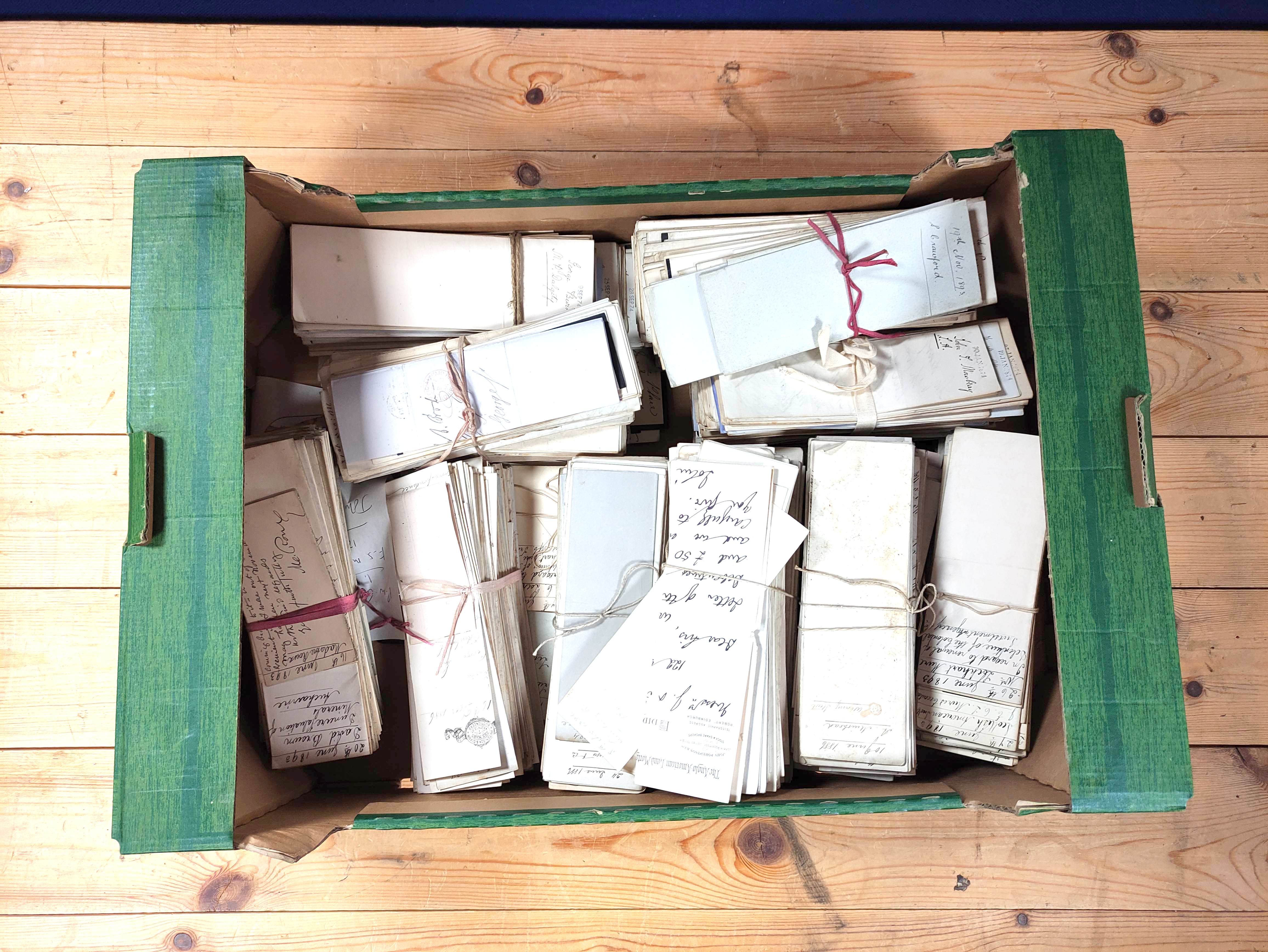 Documents & Ephemera - Edinburgh.  1874-93. Correspondence bundles of business & client letters