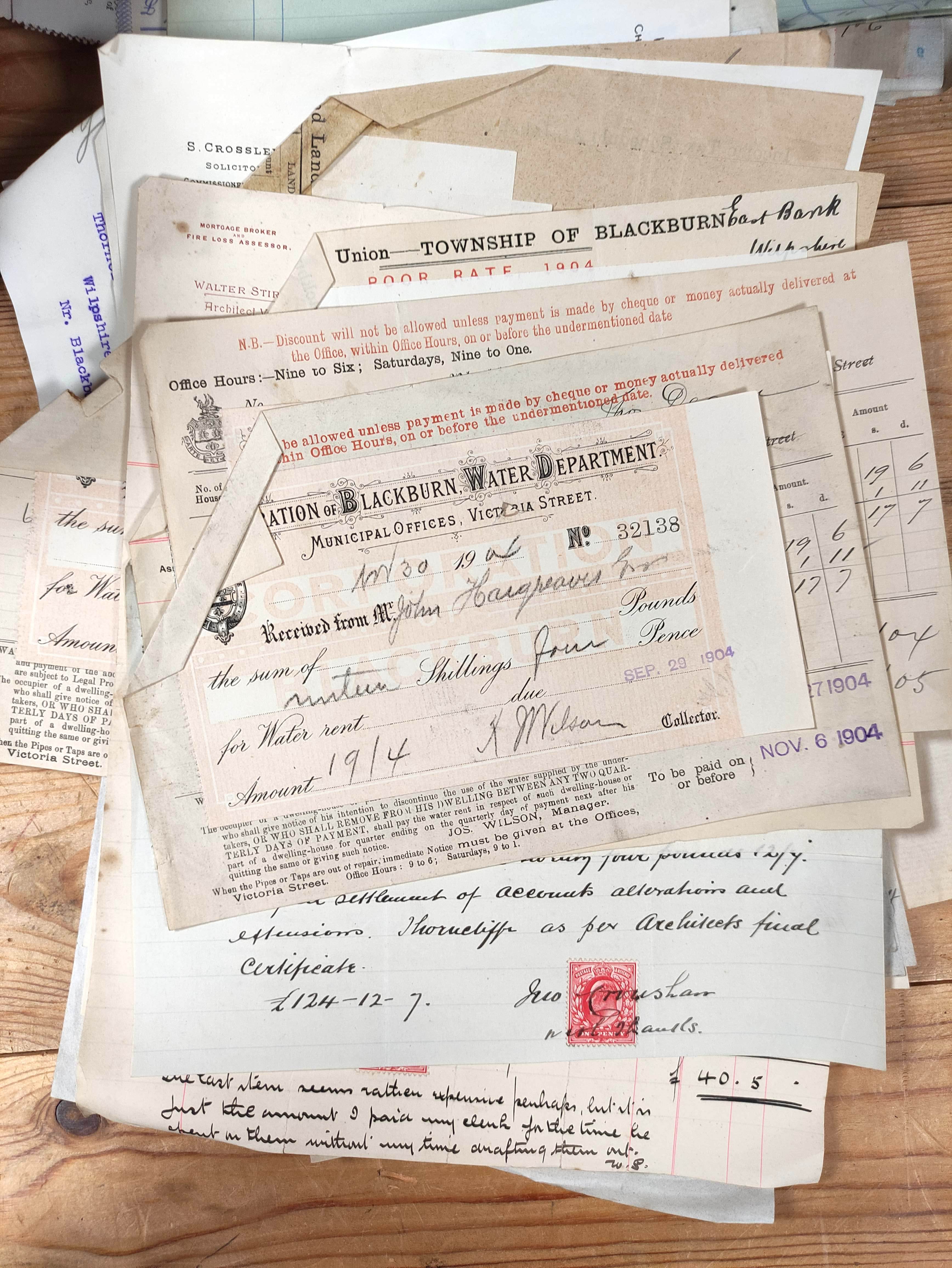 Documents & Ephemera - Lancashire - Blackburn & Area.  Early to mid 20th century. Legal office attic - Image 3 of 5