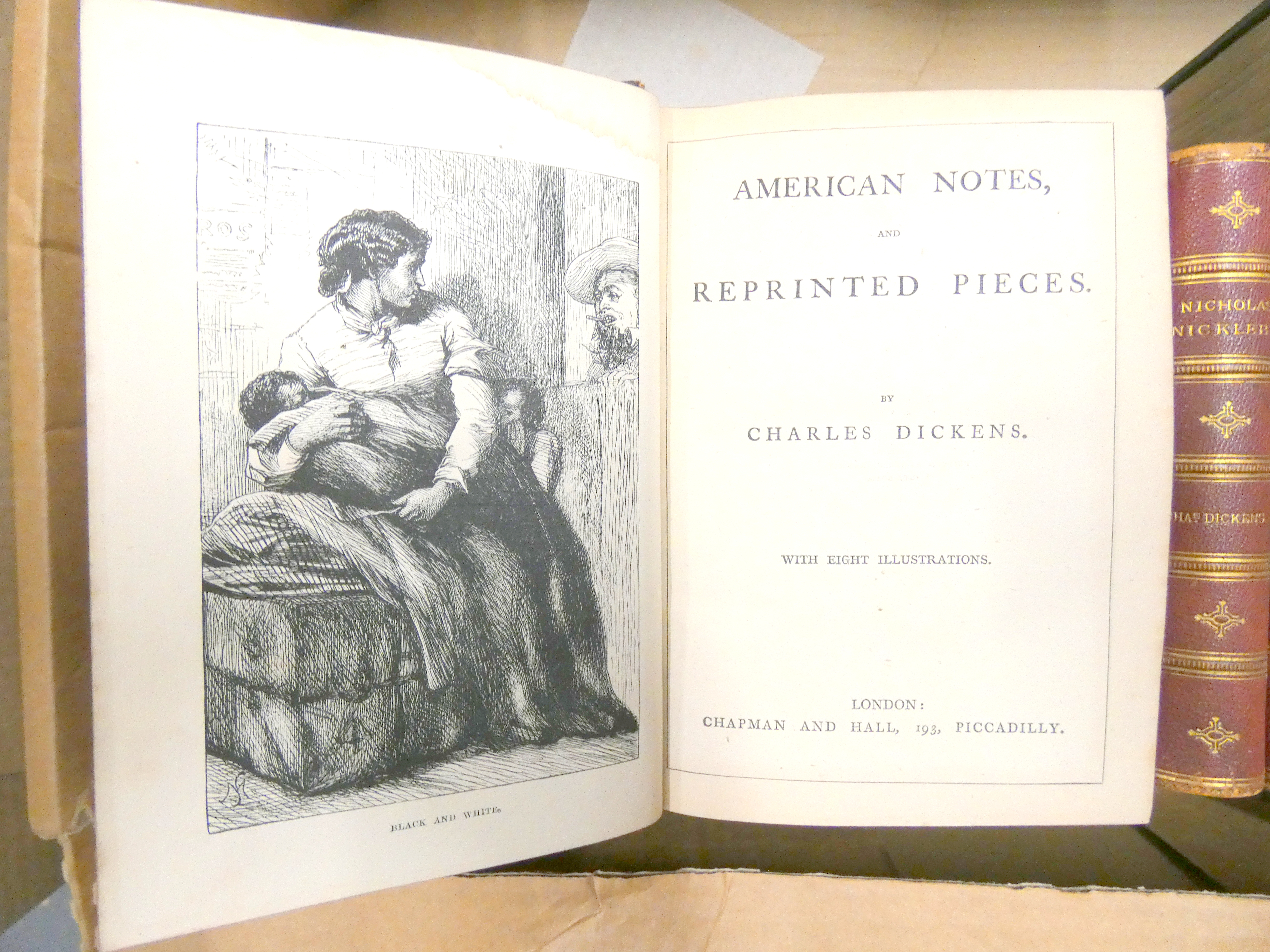 DICKENS CHARLES.  Works. 14 various uniform vols. Illus. Half red morocco, marbled brds. Chapman & - Image 2 of 3