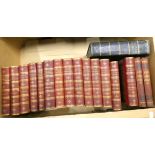 DICKENS CHARLES.  Works. 14 various uniform vols. Illus. Half red morocco, marbled brds. Chapman &