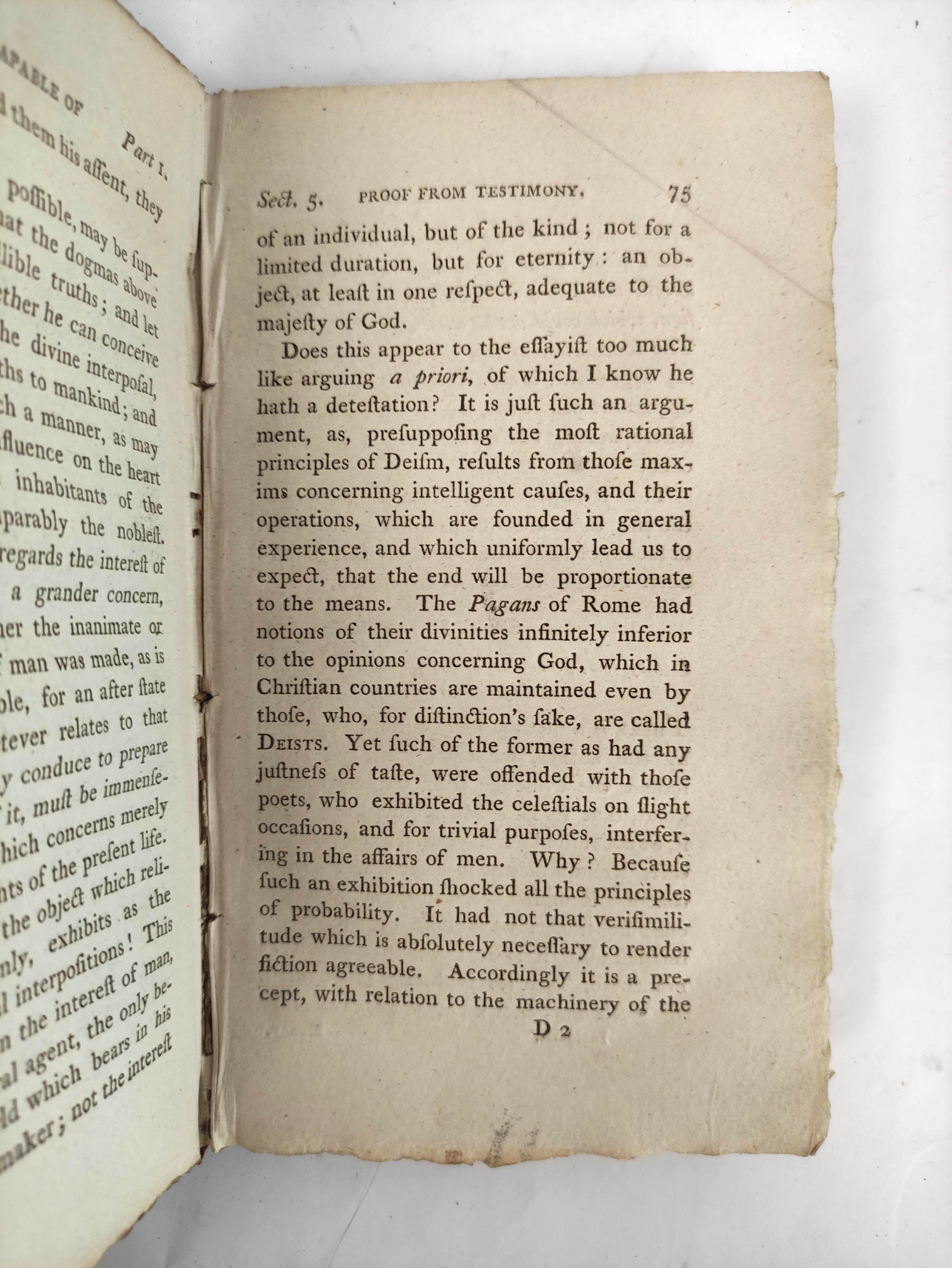 CAMPBELL GEORGE.  A Dissertation on Miracles Containing an Examination of the Principles Advanced by - Image 6 of 10