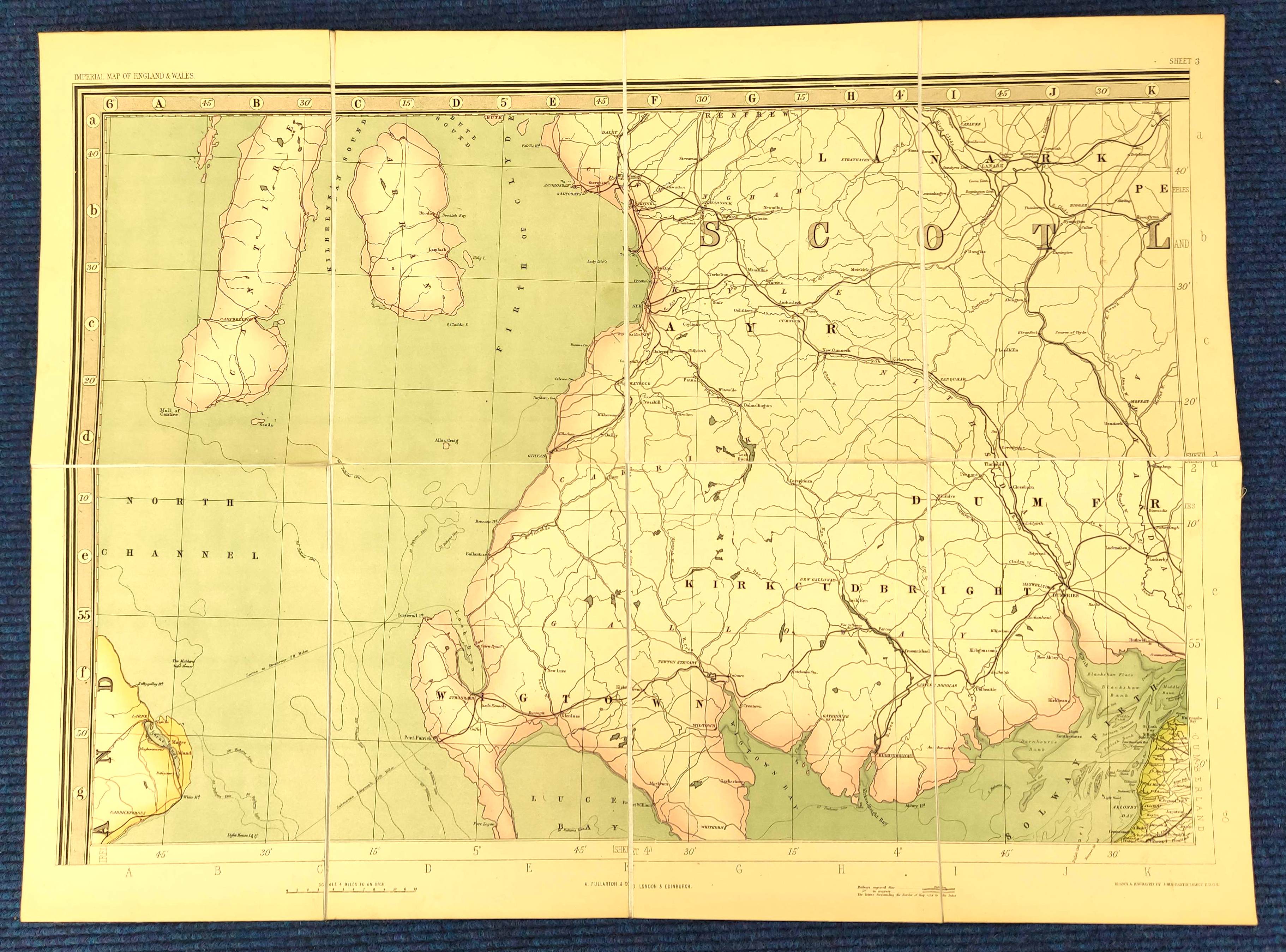 FULLERTON & CO.  The Imperial Map of England & Wales ... on a Scale of 4 Miles to an Inch by John - Image 5 of 5