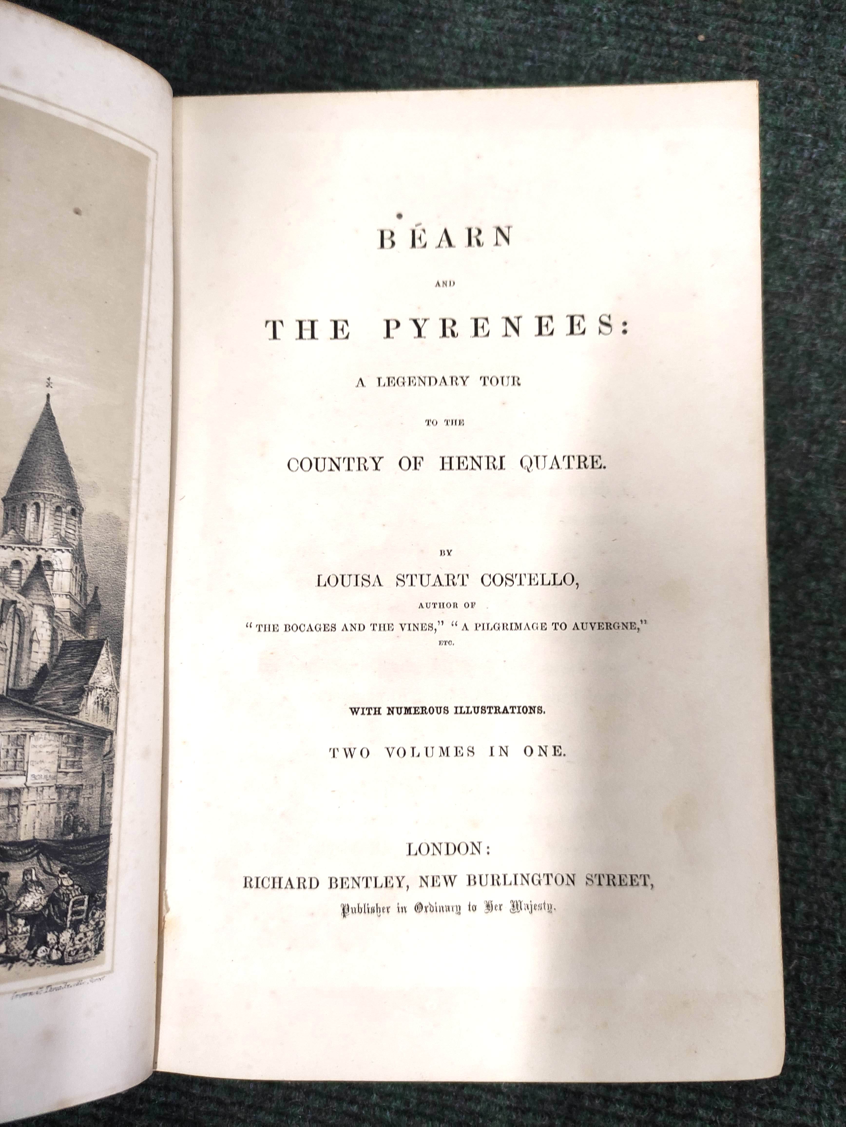 COSTELLO LOUISE S.  Bearn & the Pyrenees, A Legendary Tour to the Country of Henri Quatre. 2 vols. - Image 6 of 12