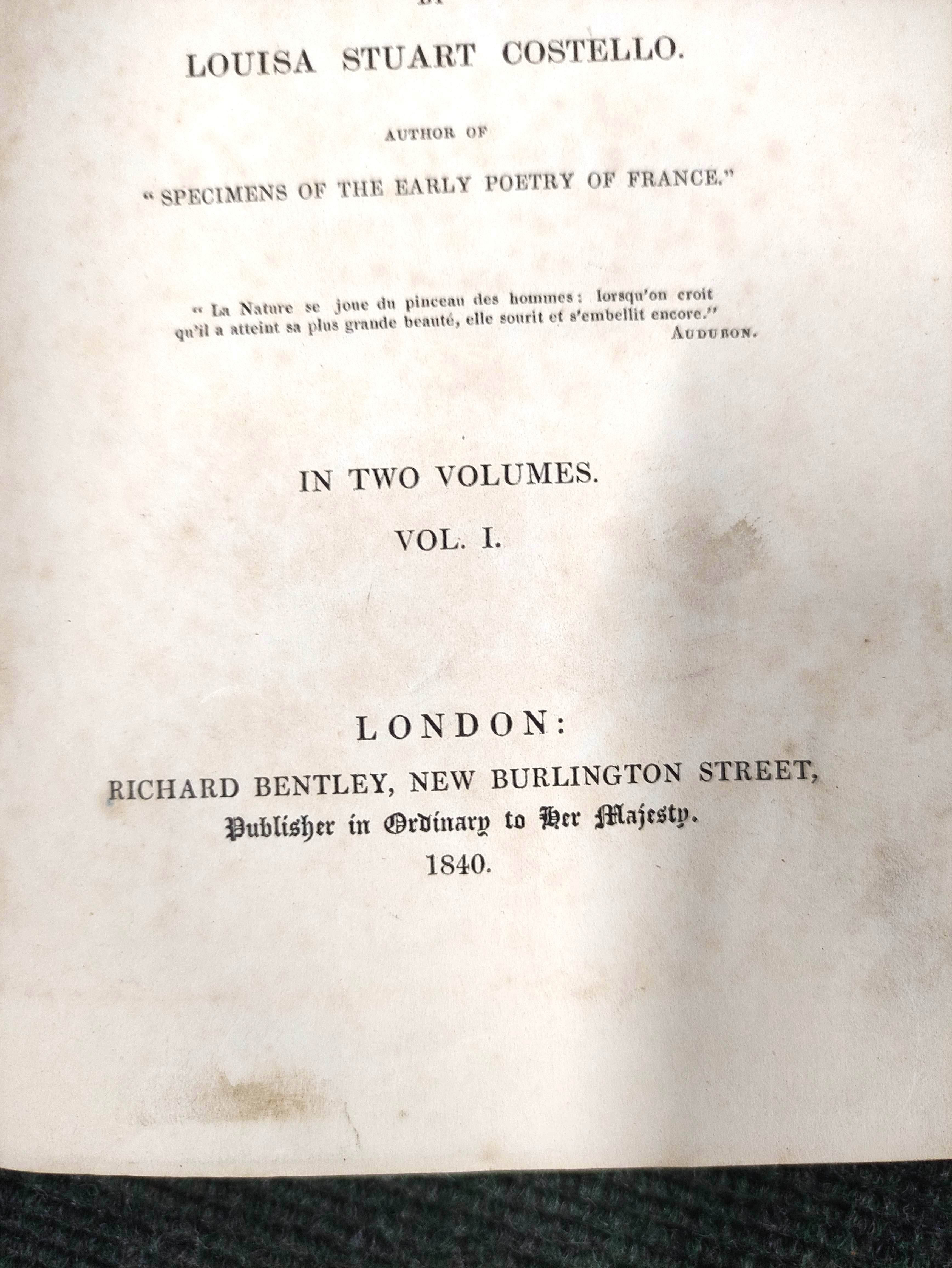 COSTELLO LOUISA S.  A Summer Amongst the Bocages & the Vines. 2 vols. Frontis & text illus. Orig. - Image 9 of 12