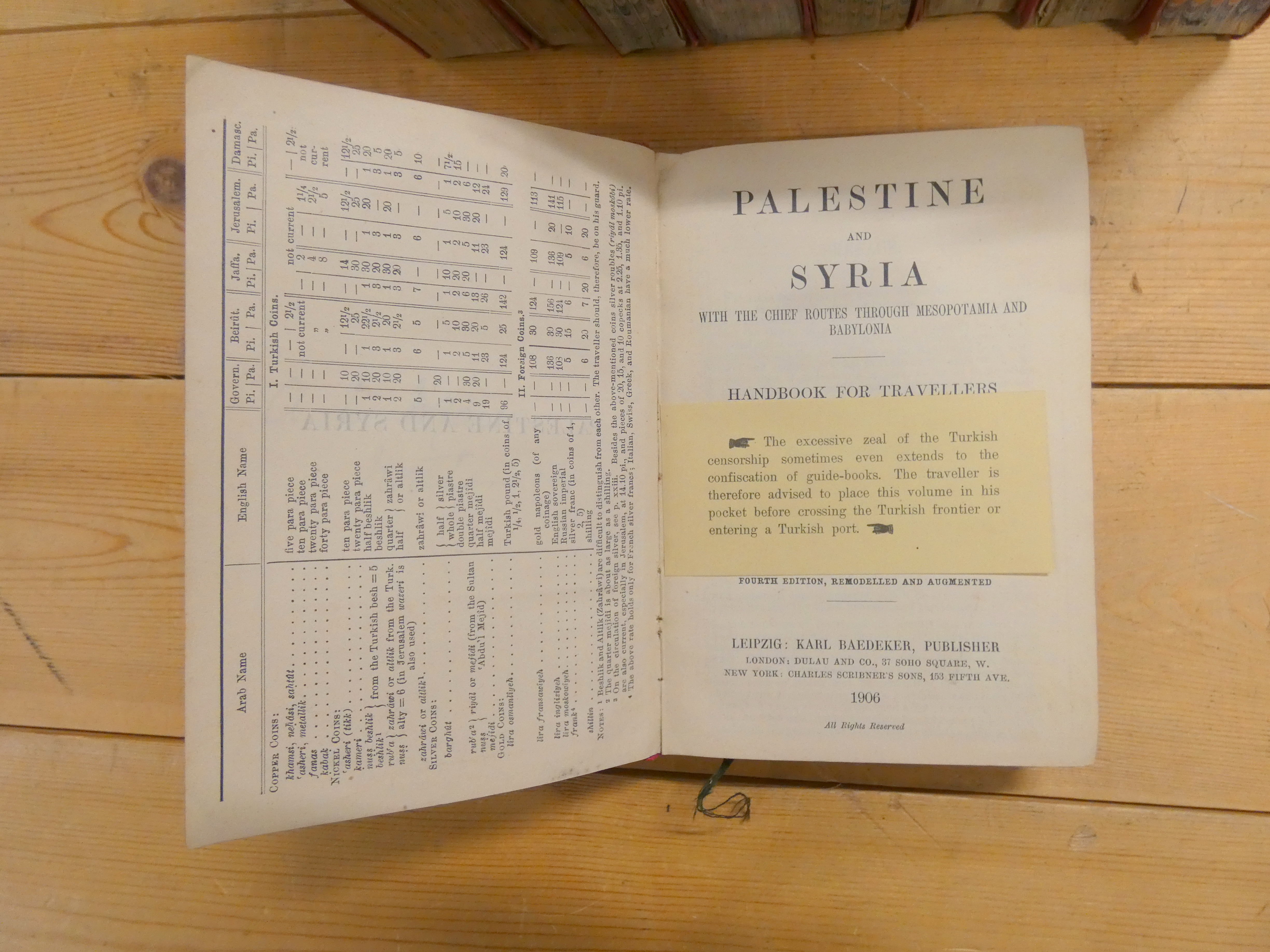 BAEDEKER.  9 various guide books incl. Austria-Hungary, 1911 and Palestine & Syria, 1906. Orig. limp - Image 2 of 3