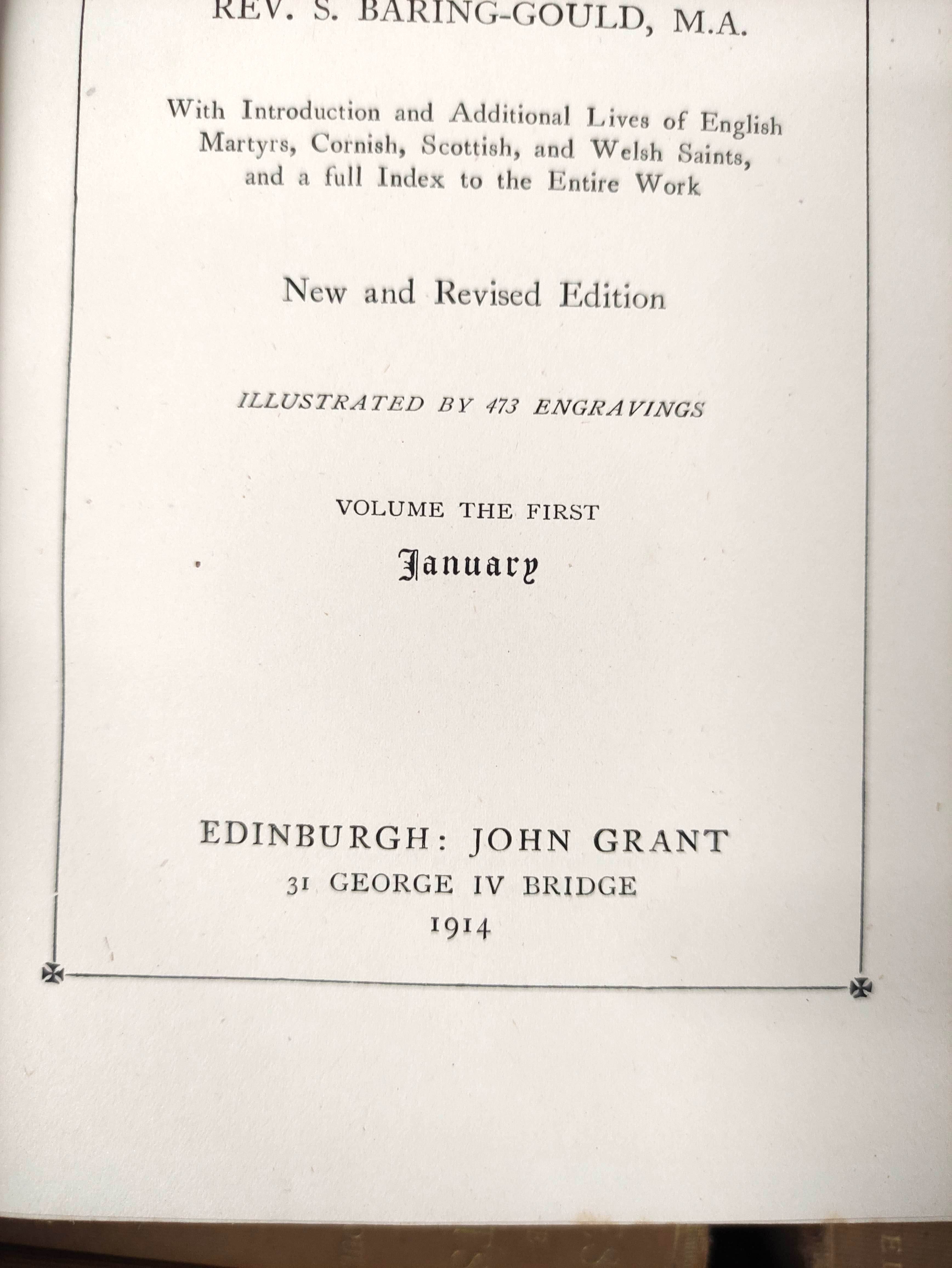 BARING-GOULD S.  The Lives of the Saints. The set of 16 vols. Frontis & plates. Orig. brown cloth. - Image 5 of 5