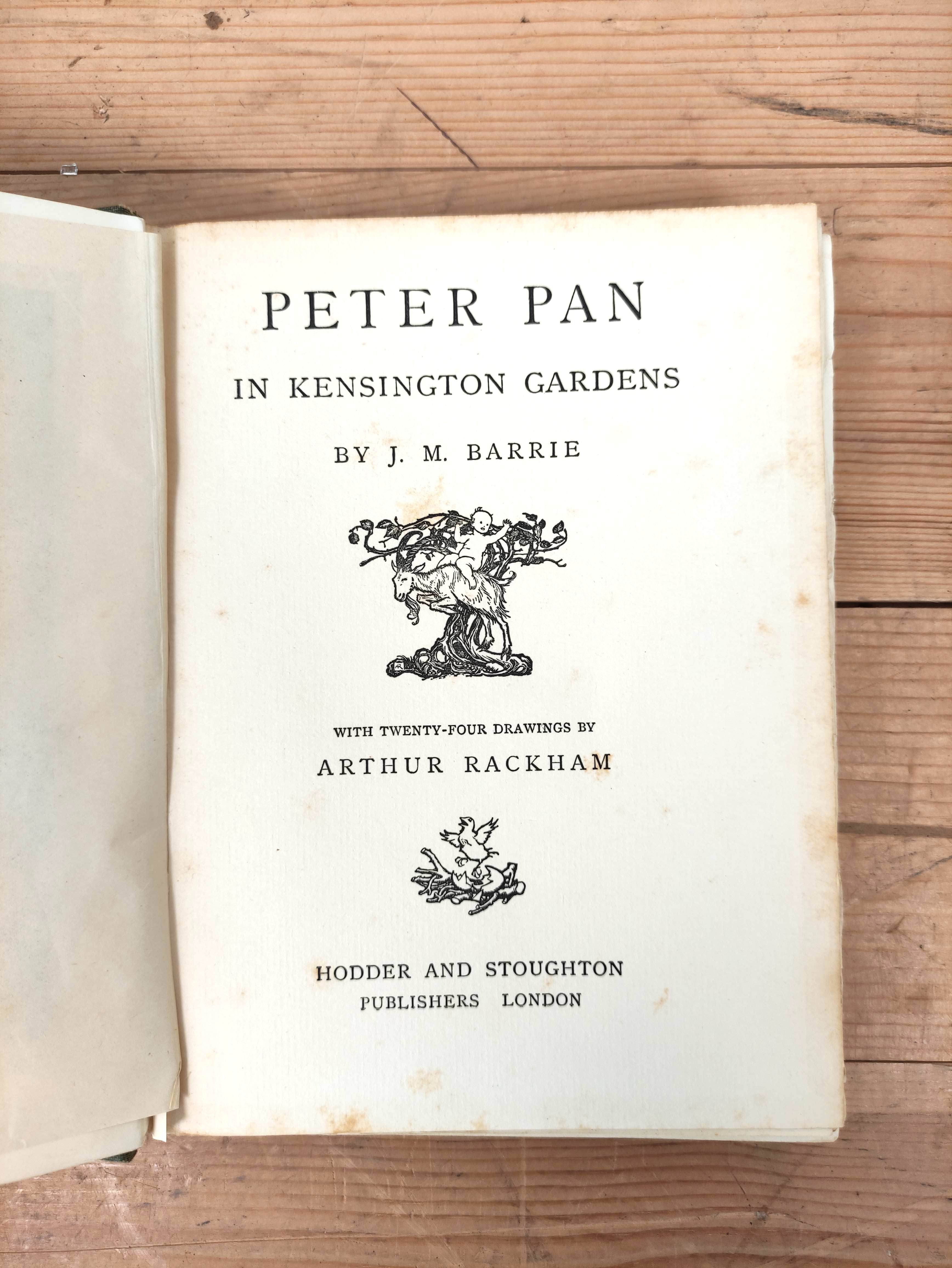 RACKHAM ARTHUR (Illus).  Peter Pan in Kensington Gardens. Col. plates. Orig. green cloth gilt, 8" - Image 4 of 9