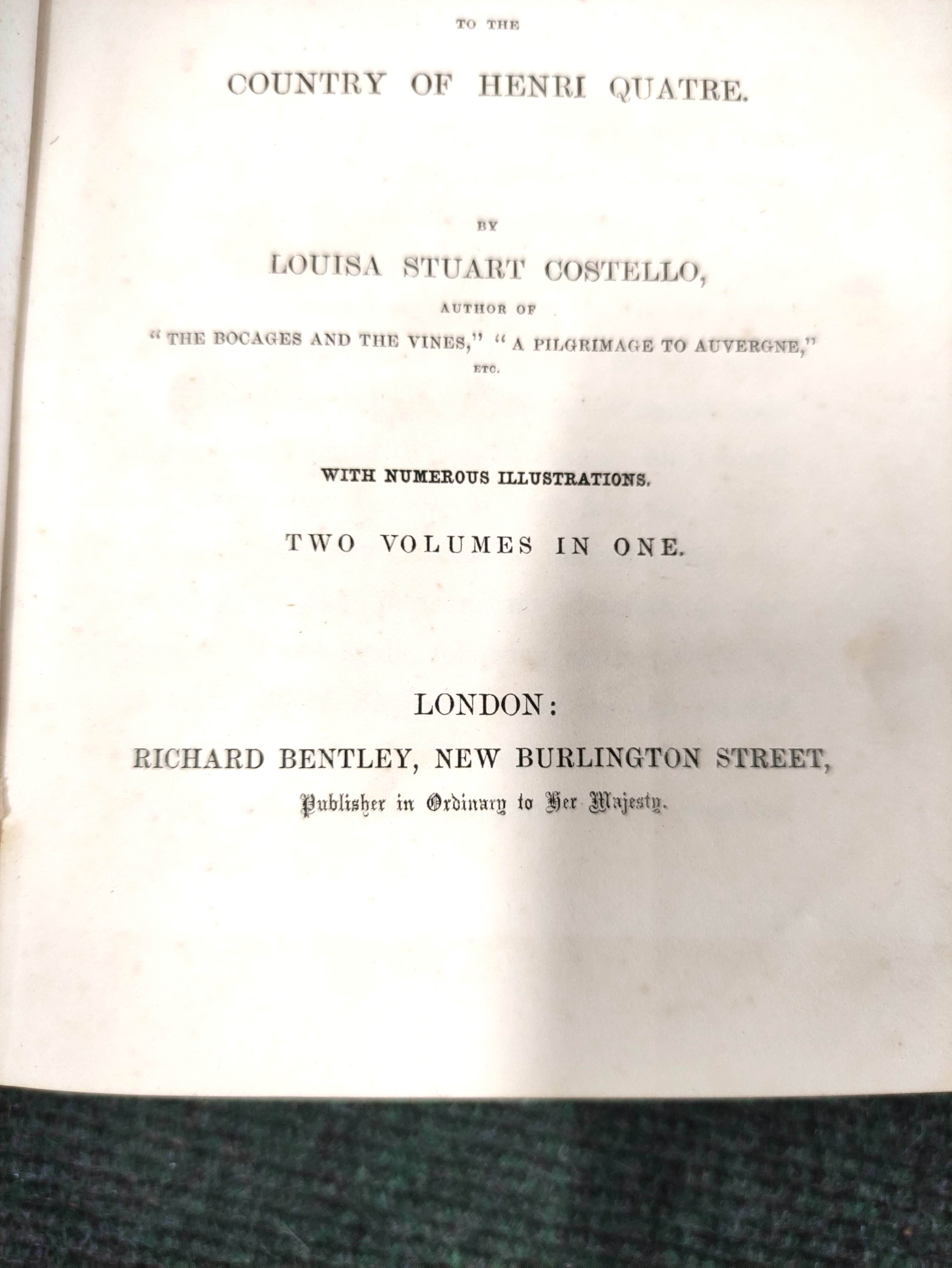 COSTELLO LOUISE S.  Bearn & the Pyrenees, A Legendary Tour to the Country of Henri Quatre. 2 vols. - Image 7 of 12