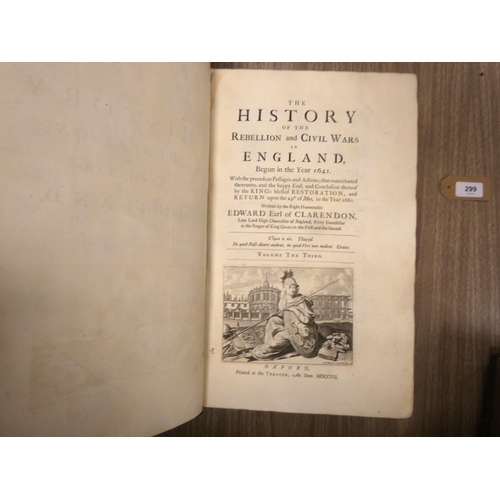 CLARENDON EARL OF.  The History of the Rebellion & Civil Wars in England. 3 vols. Mounted eng. port. - Image 4 of 16