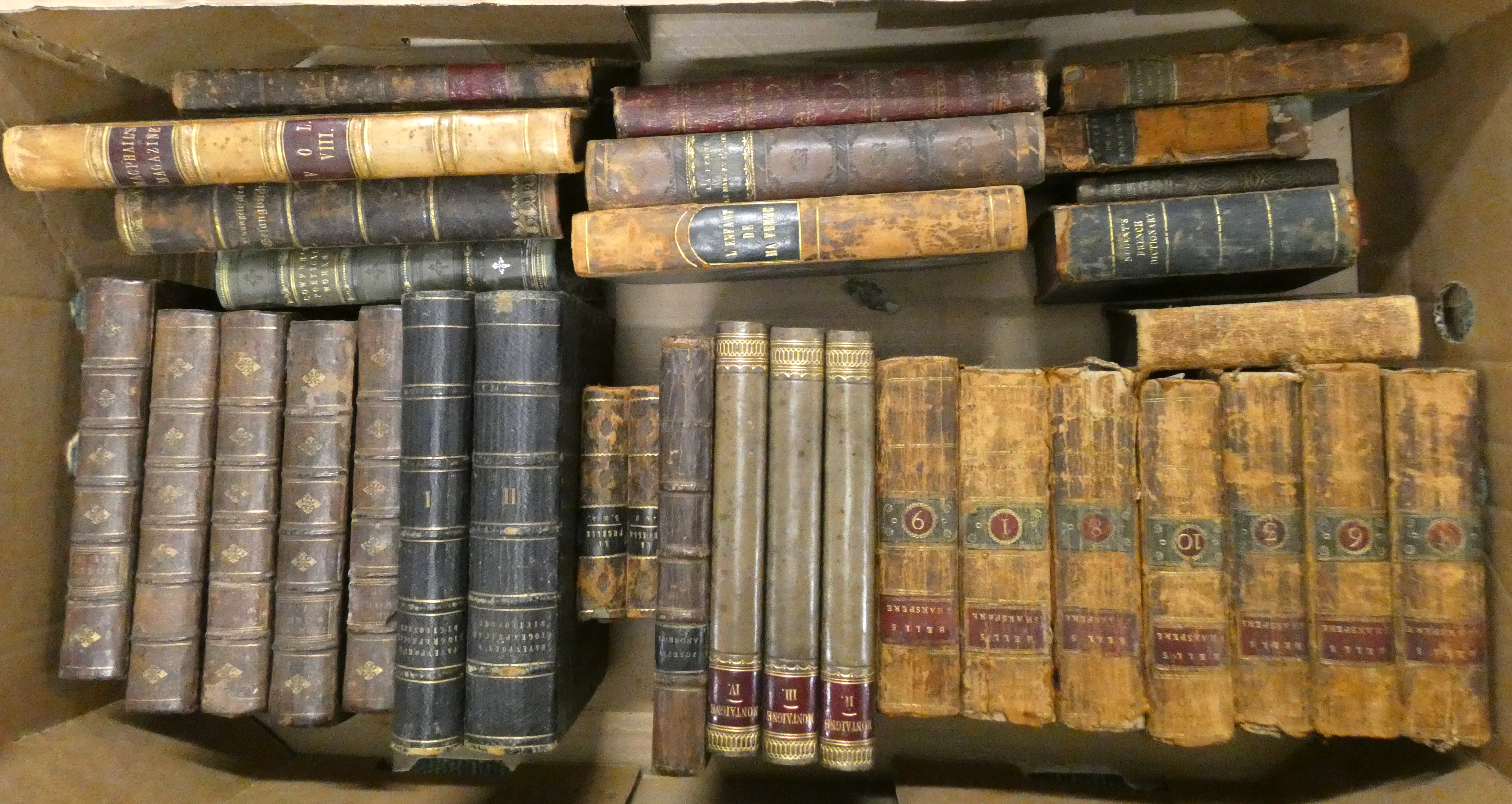 Calf Bound, Odd Volumes, etc.  2 cartons of various vols. incl. vol. 2 of Ben Johnson's Plays,