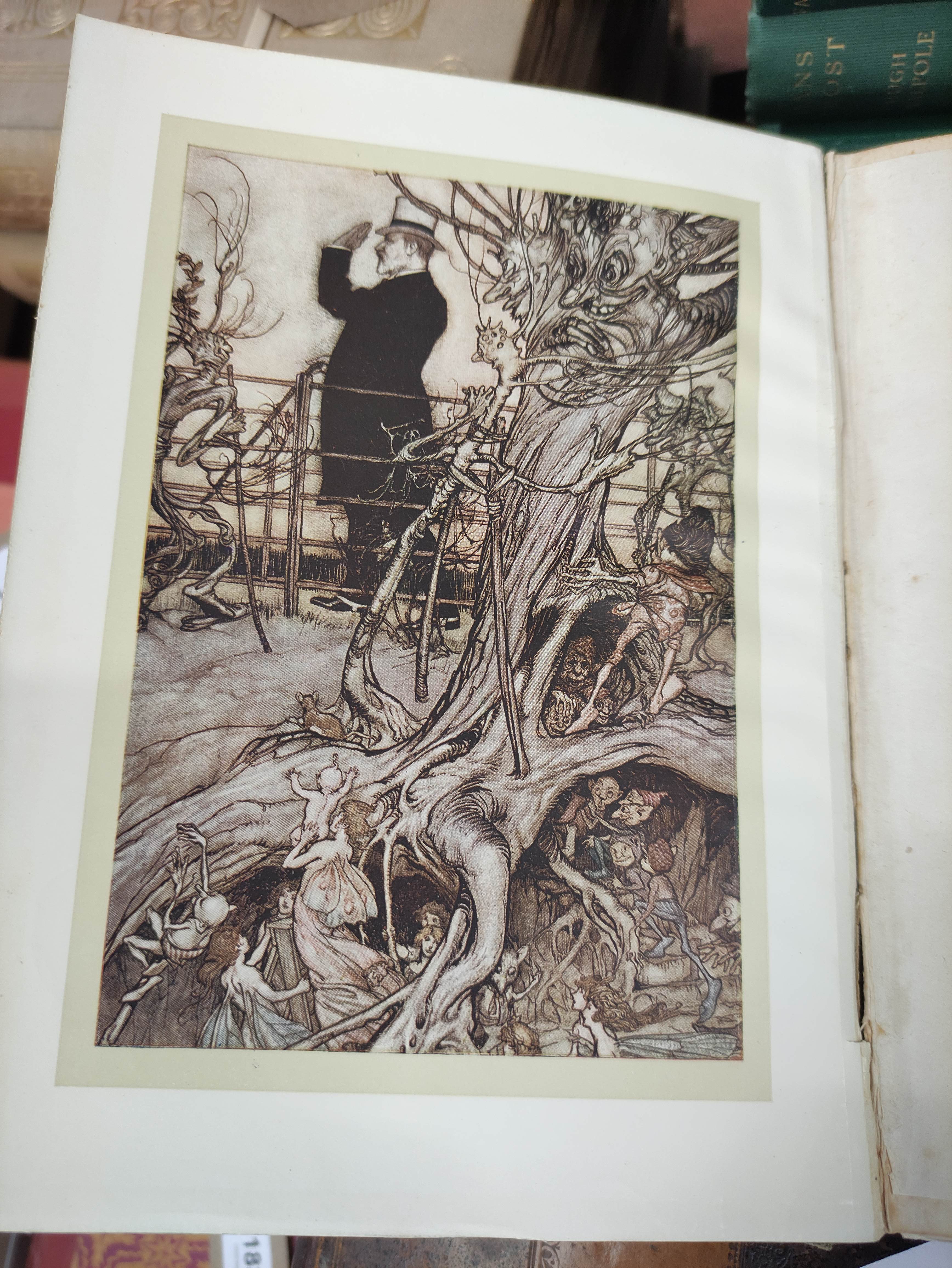 RACKHAM ARTHUR (Illus).  Peter Pan in Kensington Gardens. Col. plates. Orig. green cloth gilt, 8" - Image 9 of 9