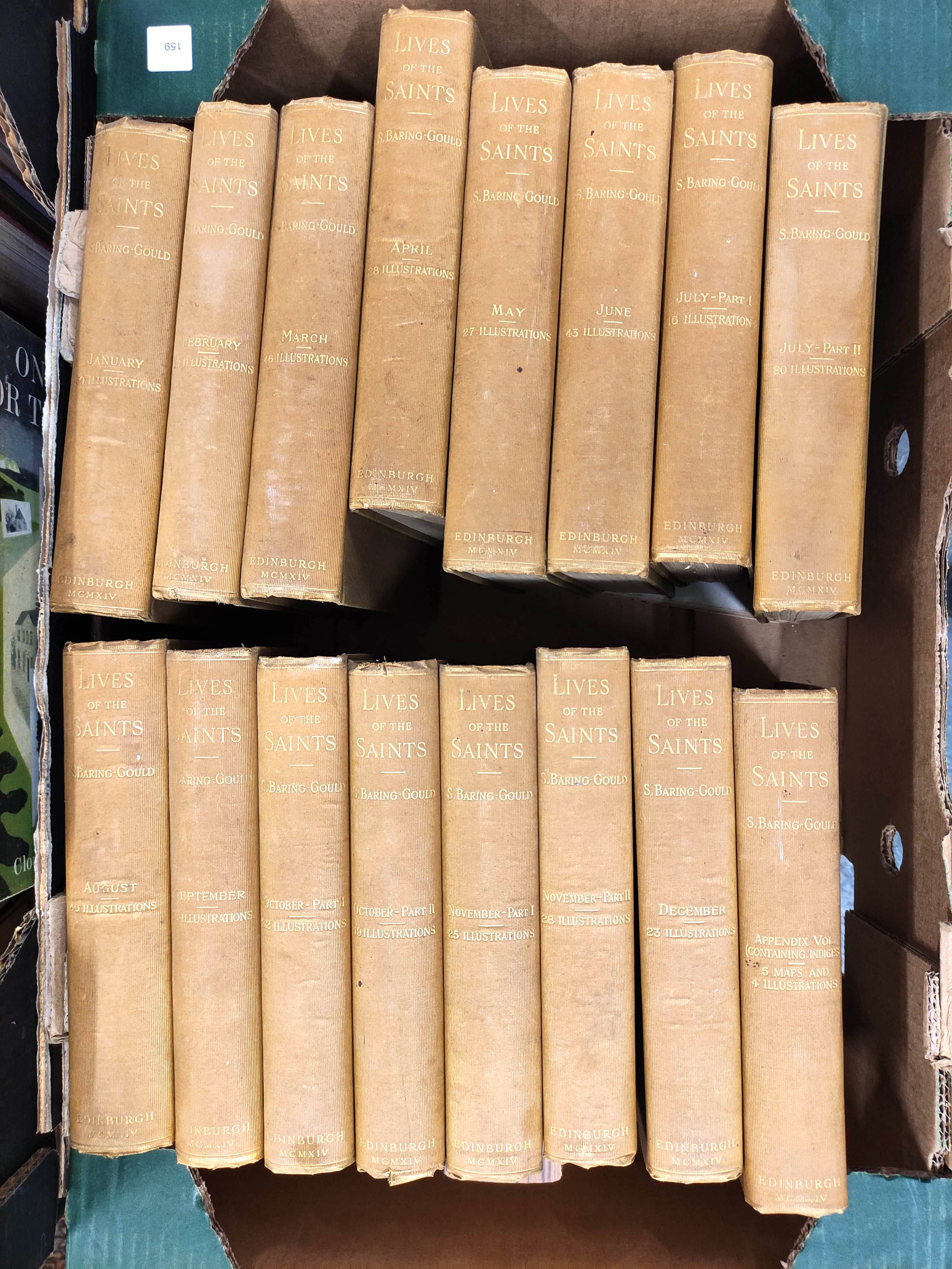 BARING-GOULD S.  The Lives of the Saints. The set of 16 vols. Frontis & plates. Orig. brown cloth.