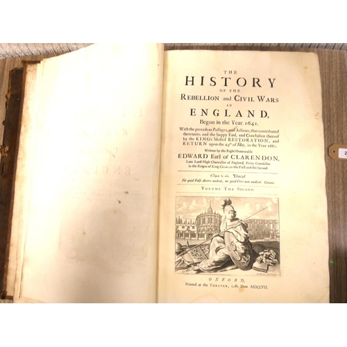 CLARENDON EARL OF.  The History of the Rebellion & Civil Wars in England. 3 vols. Mounted eng. port. - Image 3 of 16